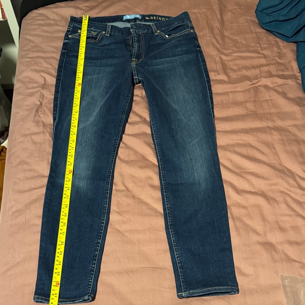 7 For All Mankind Dark Blue Skinny Jeans